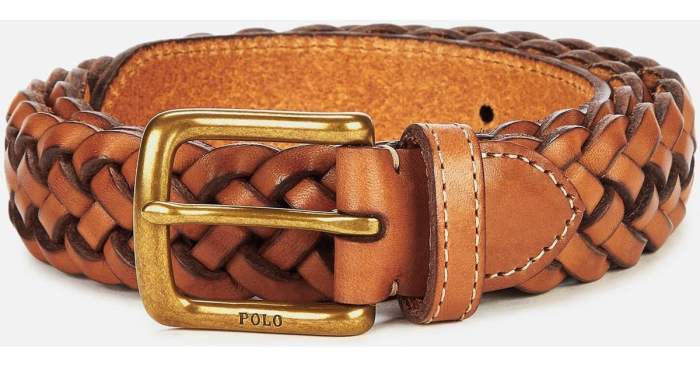 Mens braided leather belt