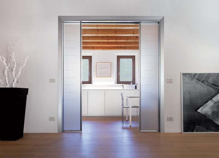 Lockable pocket door