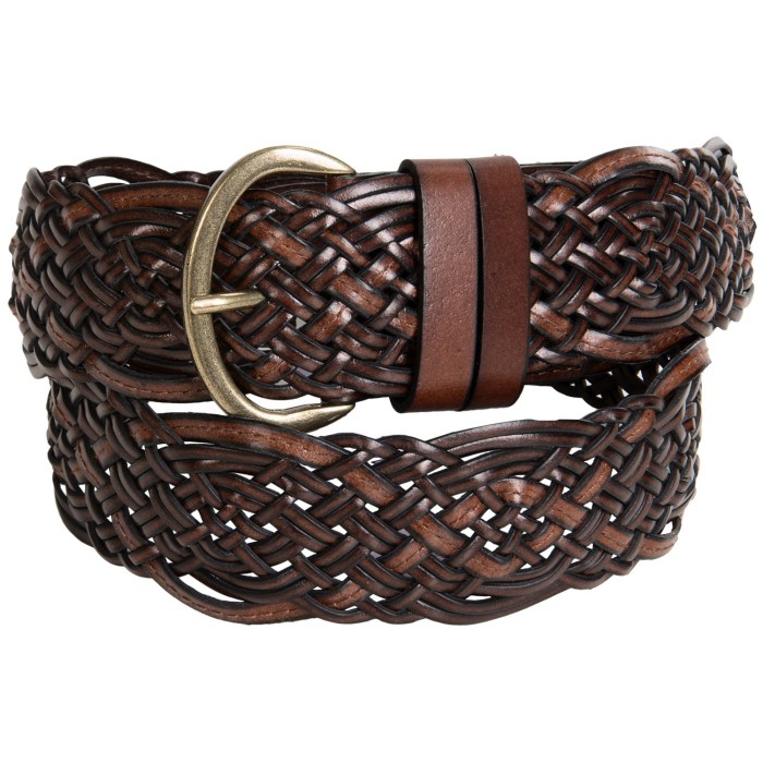 Braided leather belt