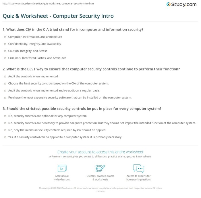 Mini Exams for Quiz Security Tools