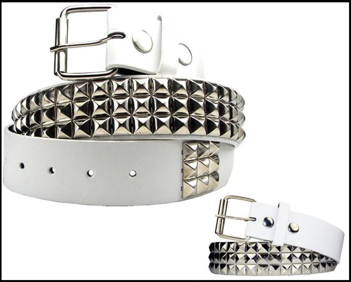 Studded belt men cool white belts