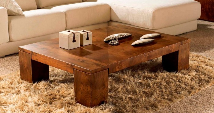 Contemporary wood coffee table