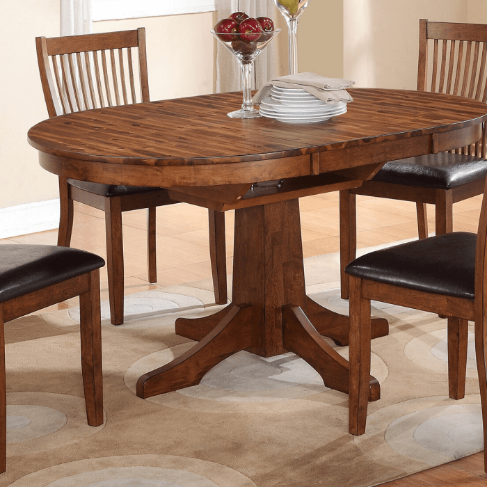 Extendable solid dining wood table bales