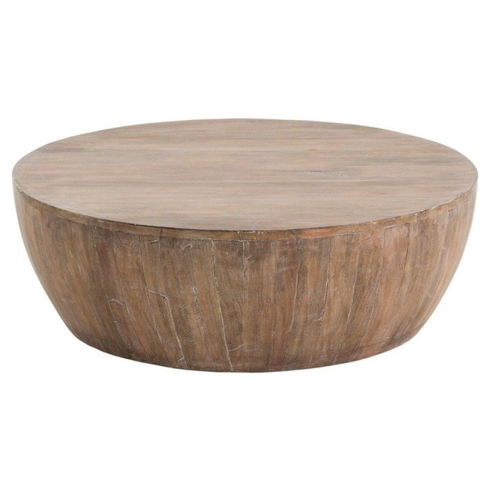 Solid wood round coffee table