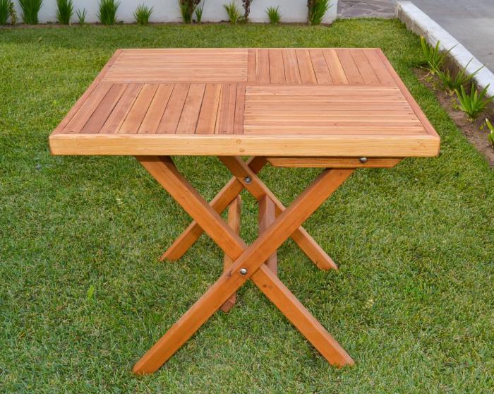 Folding wood table