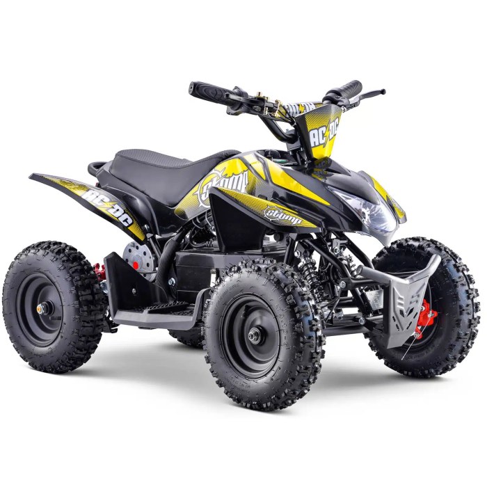 Quad electric bike kids yellow stomp acdc 800w neon bikes