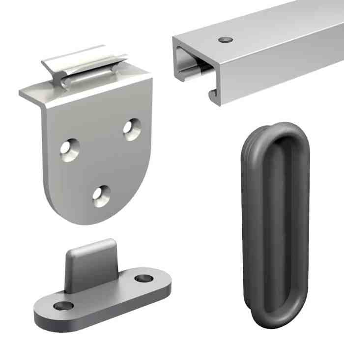 Sliding cabinet door hardware