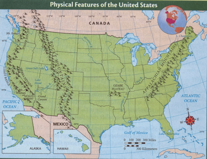 United states map mountains