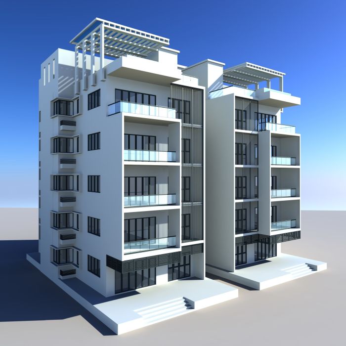 Stylized building 3d model free