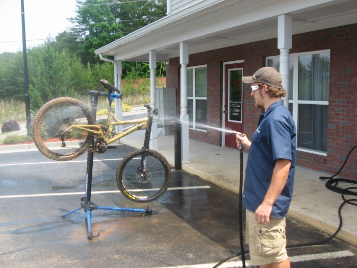 Laundry challenge for a mountain biker