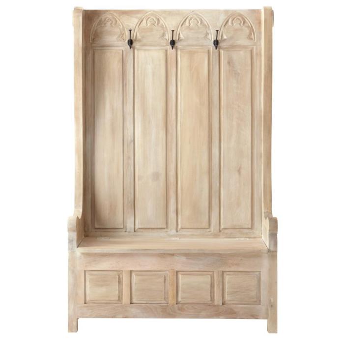 Hall tree distressed bench entry white storage