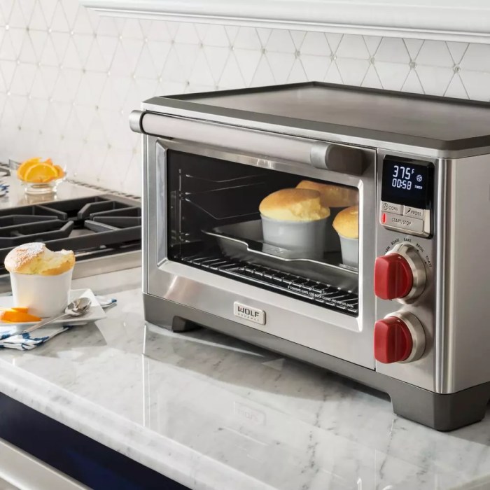 Oven countertop wolf gourmet convection top kitchen counter subzero toaster cooking ovens appliances baking stainless temperature probe rack stick non