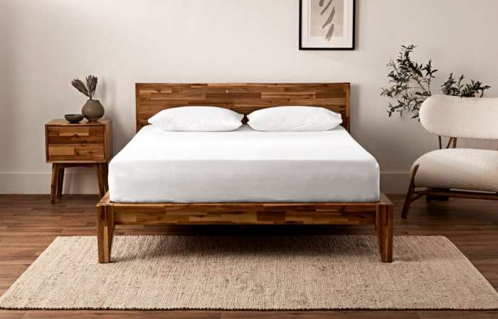 Wood platform bed frame king